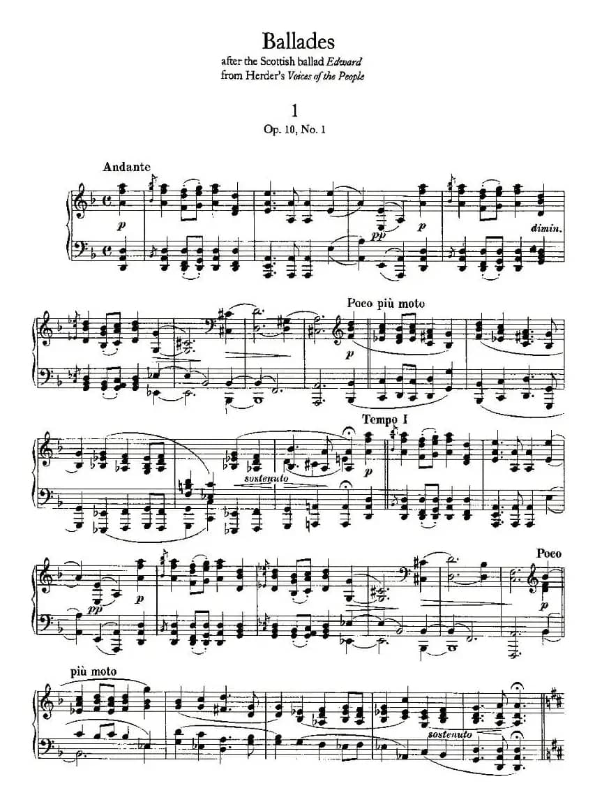 Ballades（勃拉姆斯4首叙事曲）