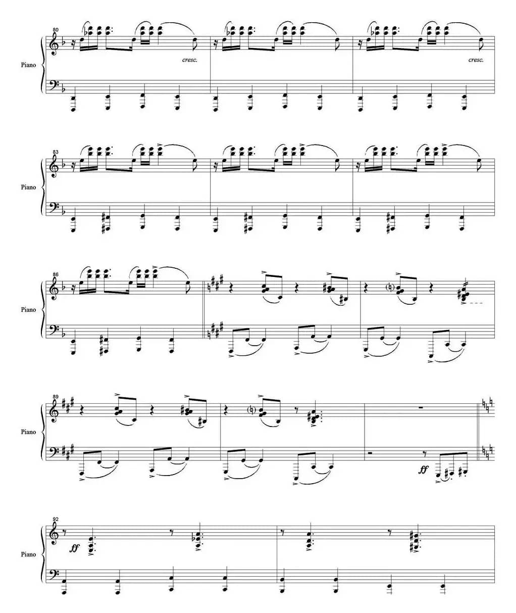 Ocehb（Autumn 秋天、钢琴伴奏分谱）