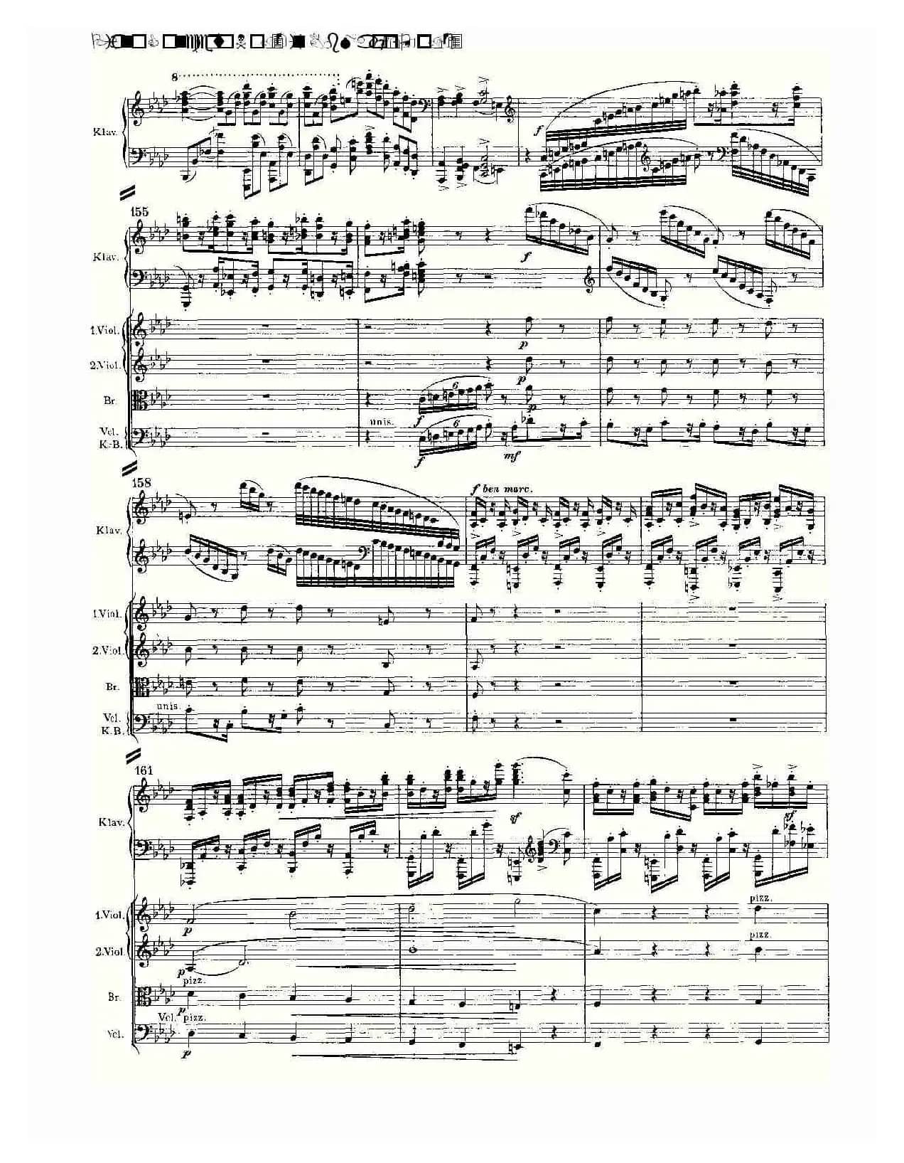 Bb大调钢琴第二协奏曲, Op.83第一乐章（一）