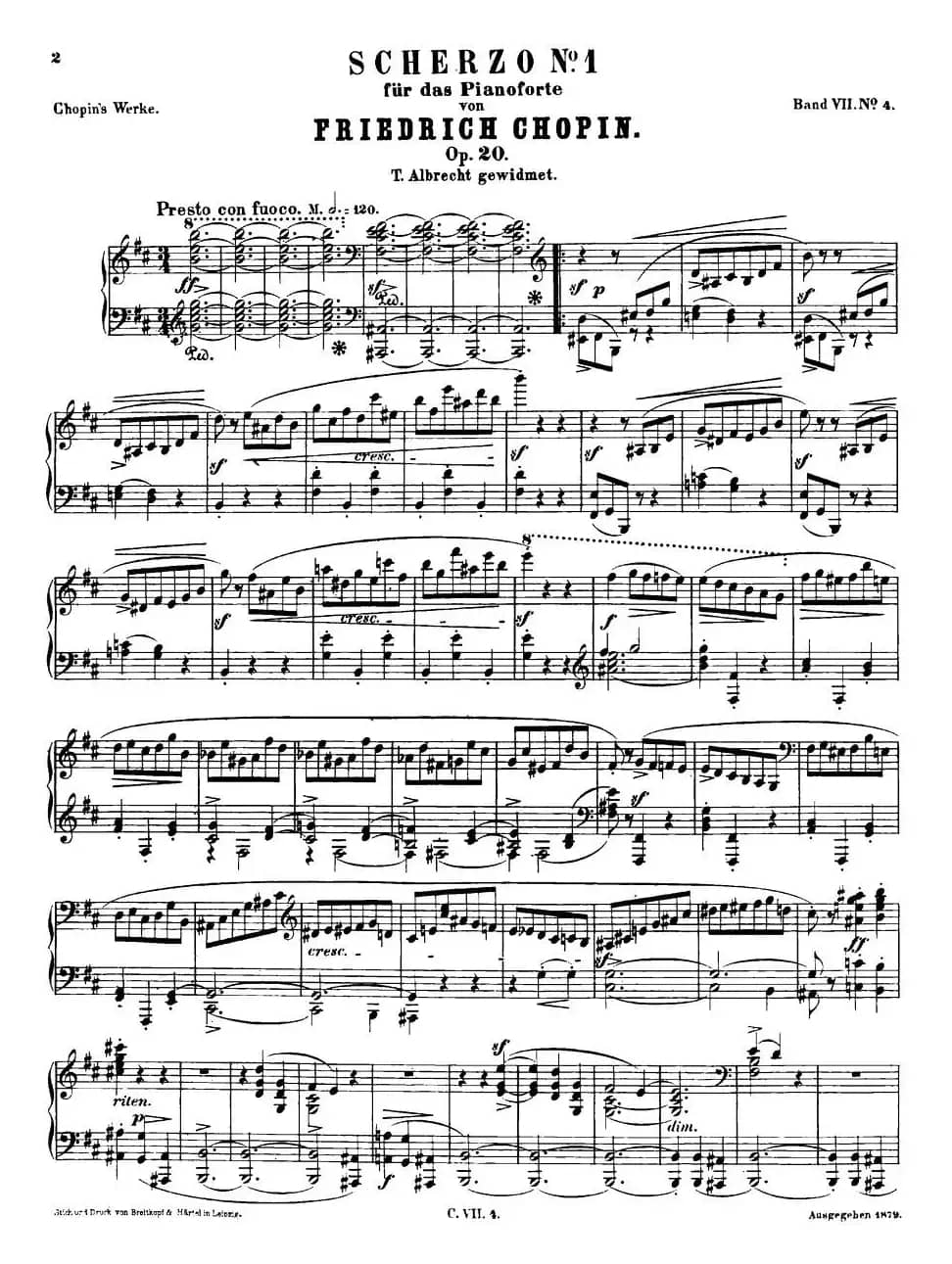 b小调钢琴谐谑曲Op.20（第一号）