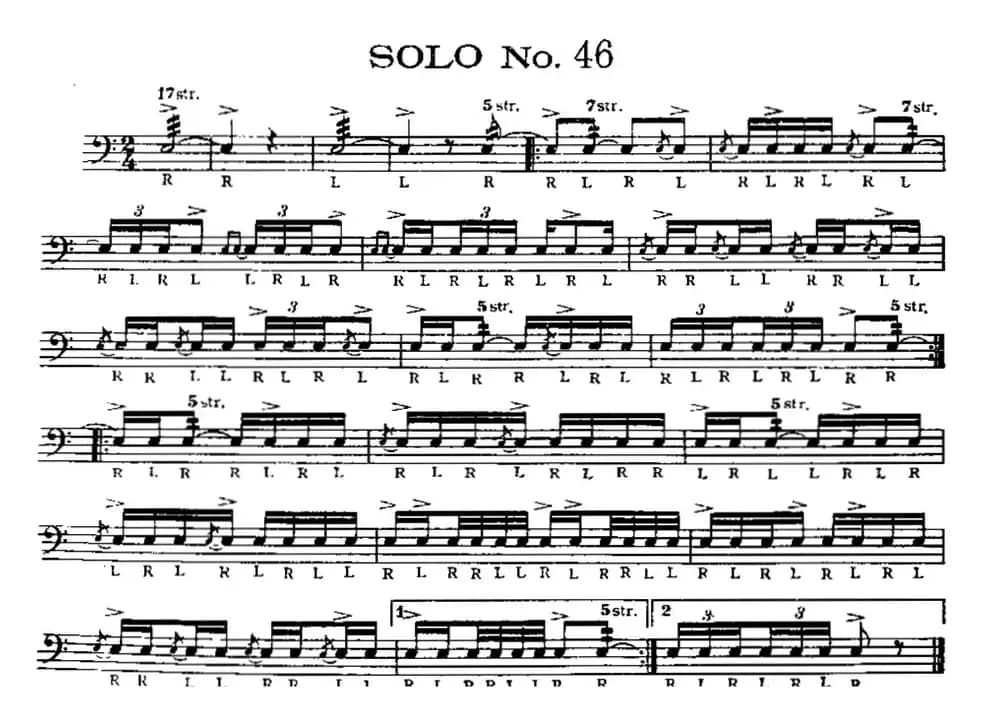 美国军鼓 SOLO No.46-50（爵士鼓谱）