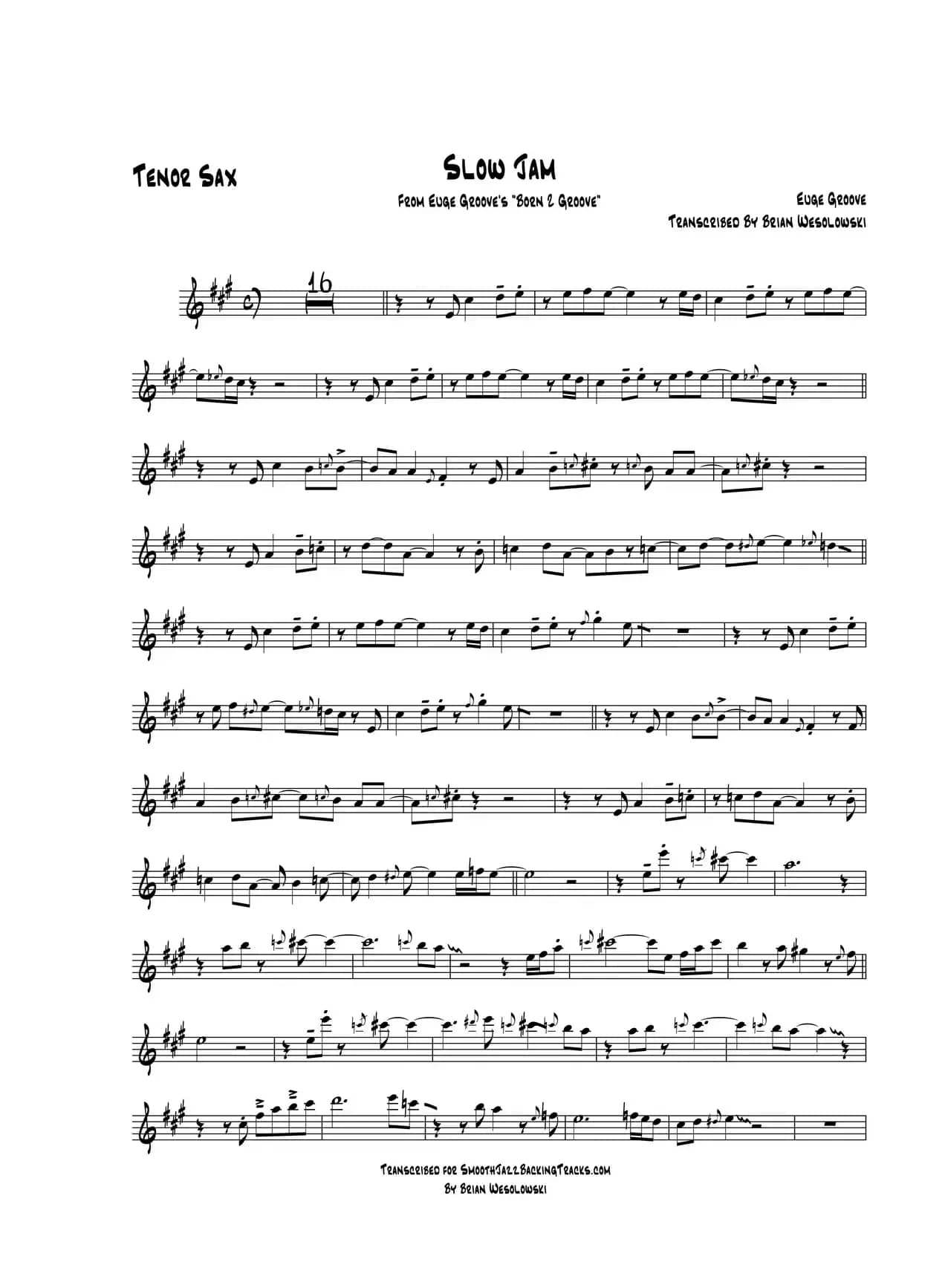 Slow Jam（次中音萨克斯）