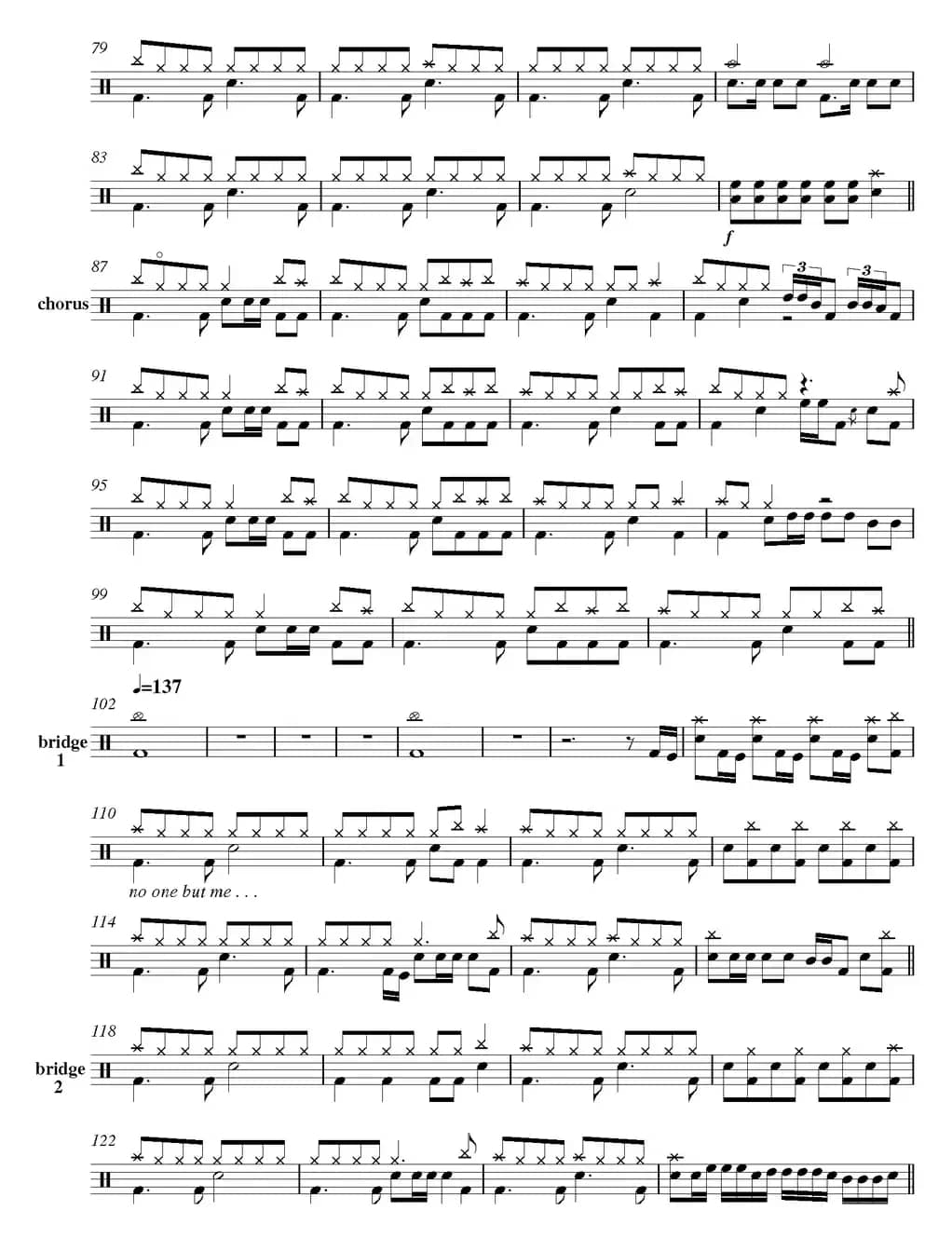 爵士鼓谱：Metallica-fade to black