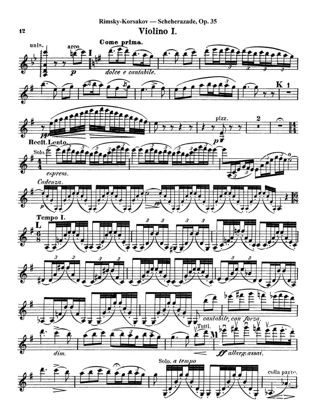 Scheherazade(Ⅲ)Op.35(第一小提琴)