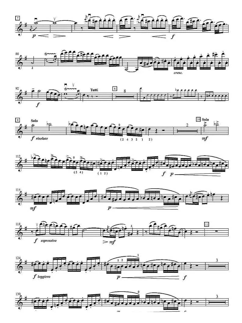 莫扎特第三小提琴协奏曲（第一乐章、小提琴分谱）