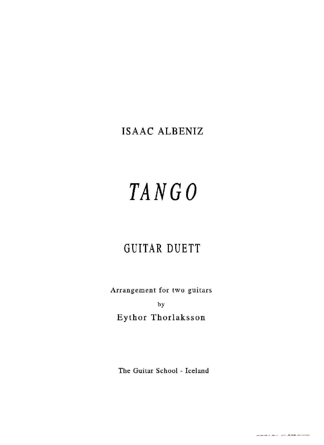 Tango(Guitar Duett)（古典吉他）