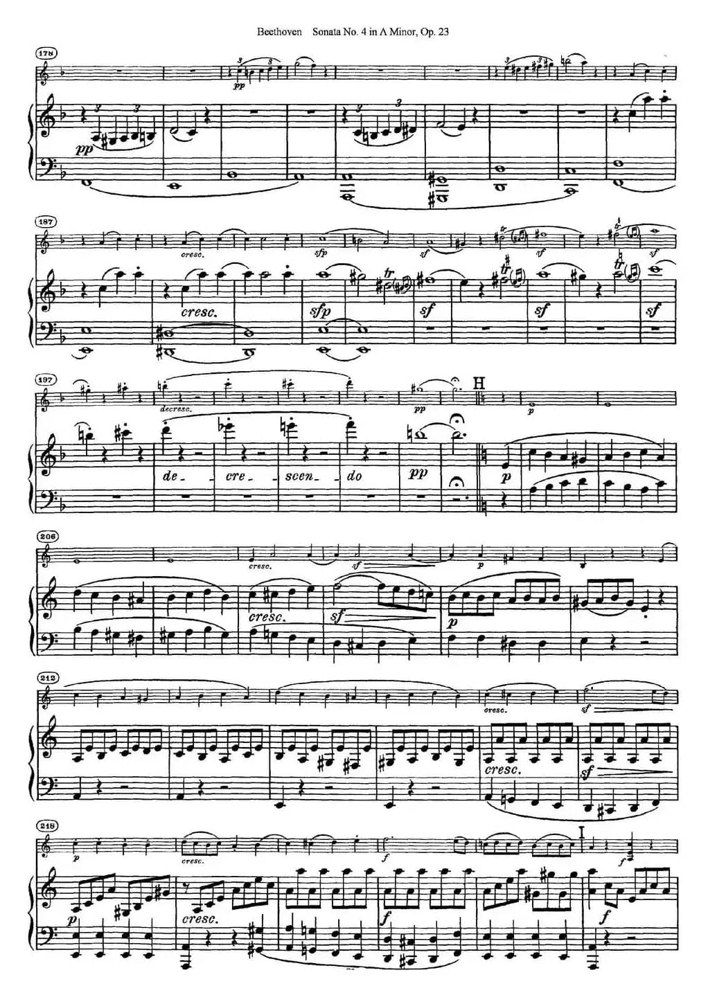 Violin Sonata No.4 in A Minor Op.23（小提琴+钢琴伴奏）