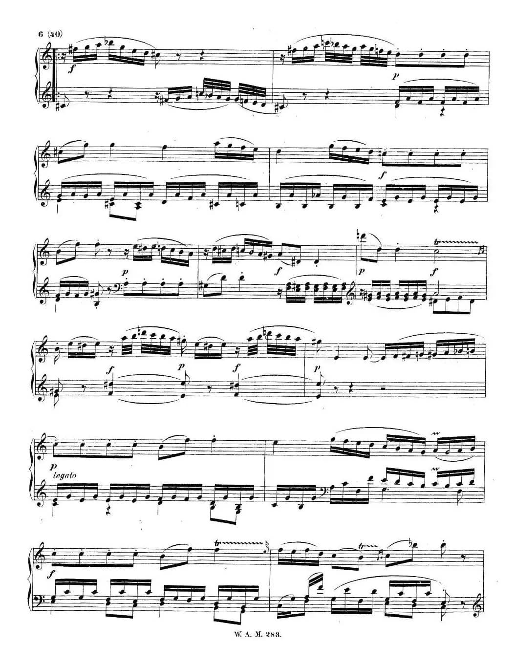 G大调第五钢琴奏鸣曲 KV.283 