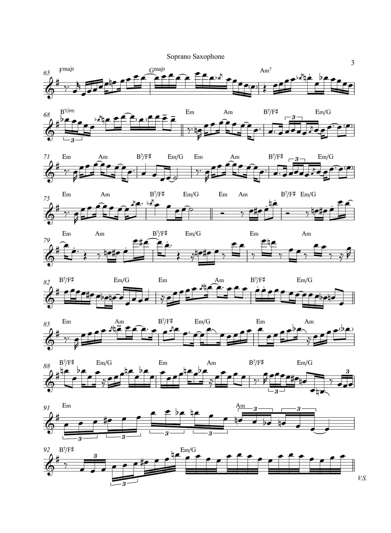 Tequila Moon（高音萨克斯）