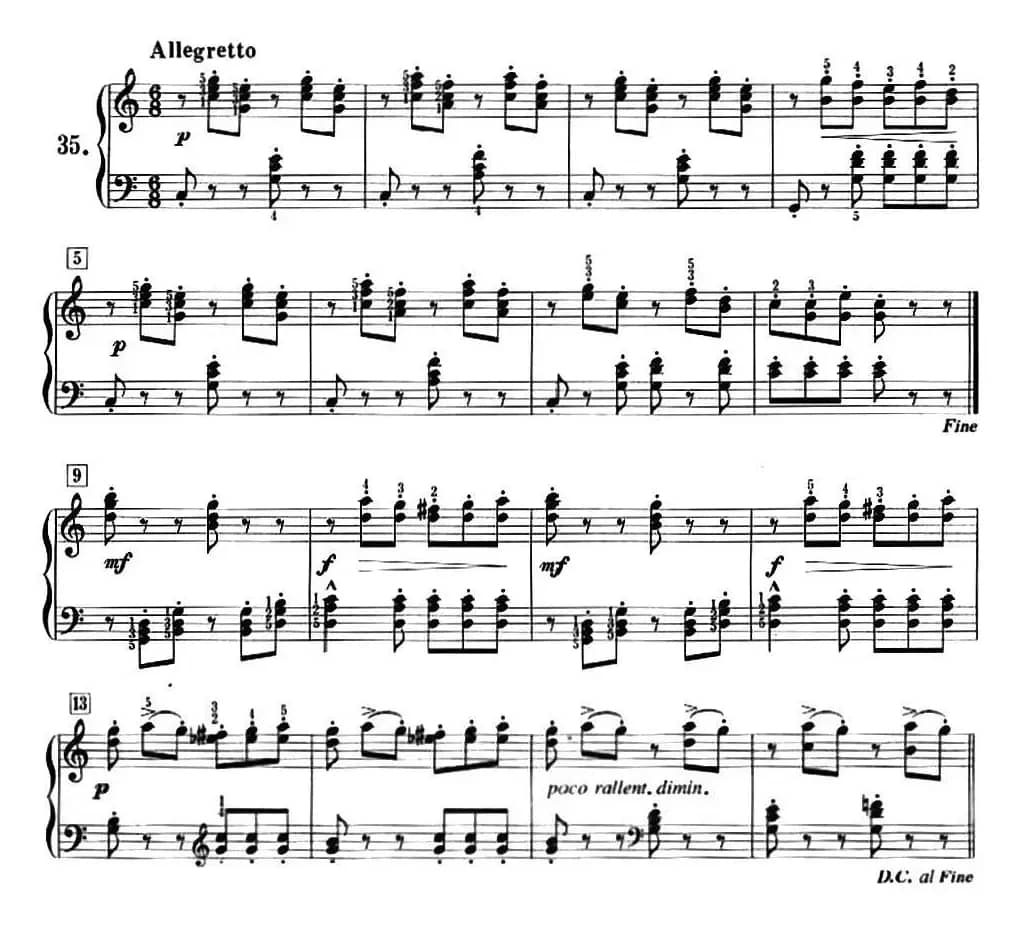 50首莱蒙钢琴练习曲 作品37（NO.35）