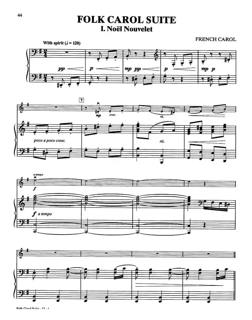 FOLK CAROL SUITE（钢琴伴奏）