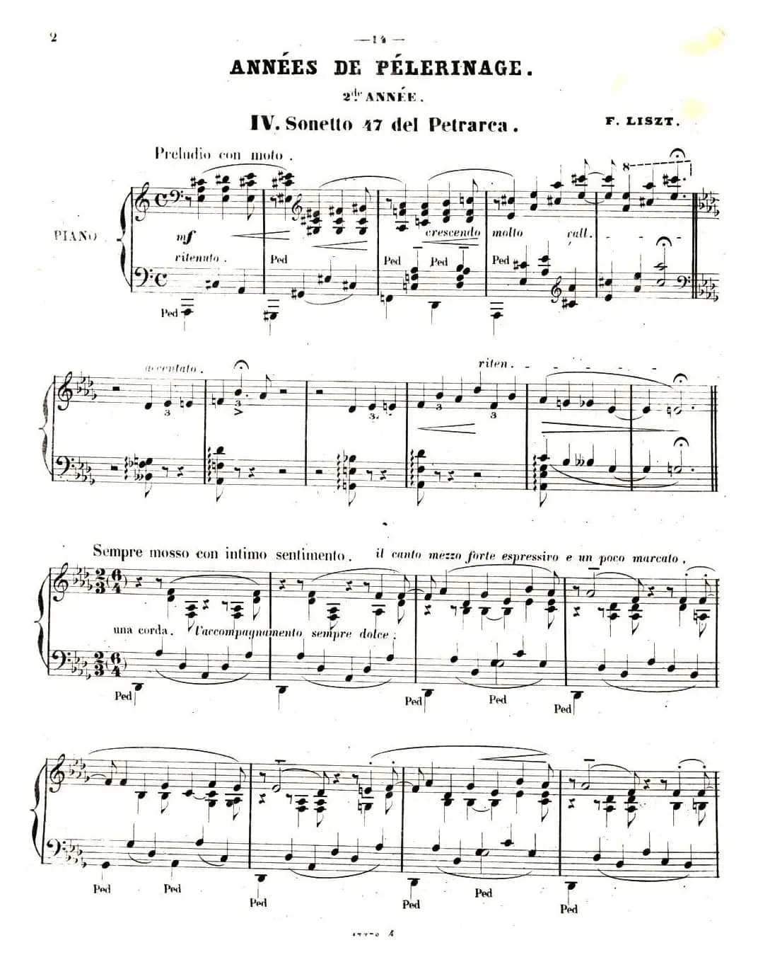 旅行岁月（第二集）意大利游记（4.彼特拉克的十四行诗第47号 Sonetto 47 del Petrarca）