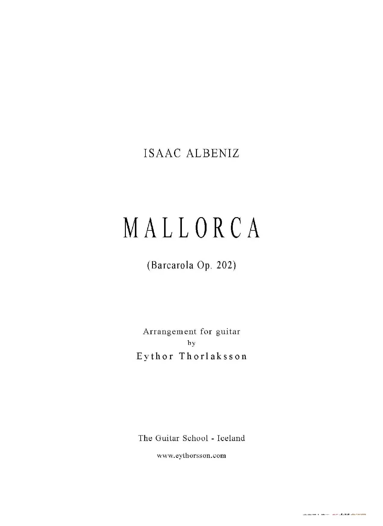 Mallorca(Barcarola Op.202)（古典吉他）