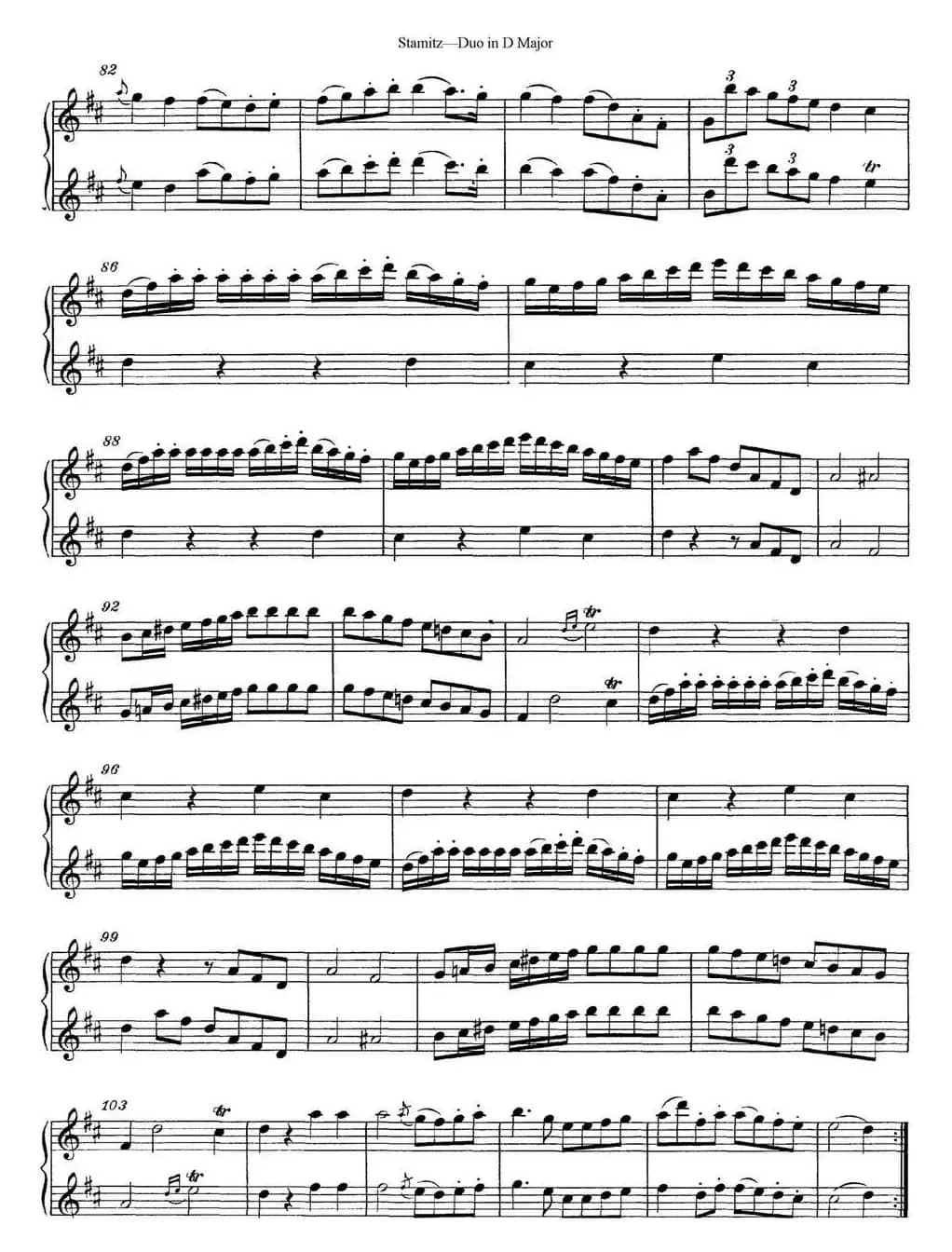 斯塔米茨D大调长笛二重奏