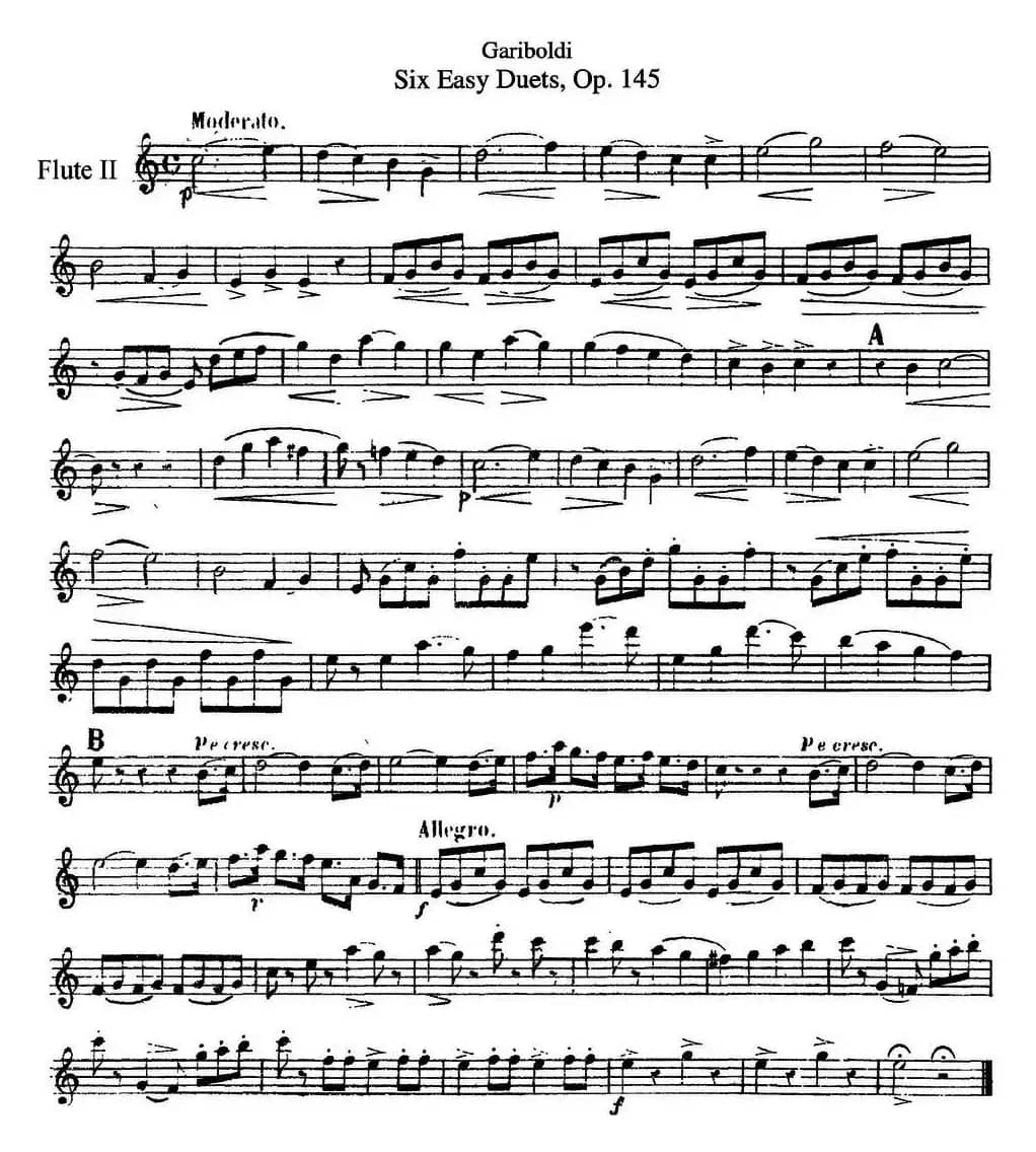 六首简易二重奏作品145号