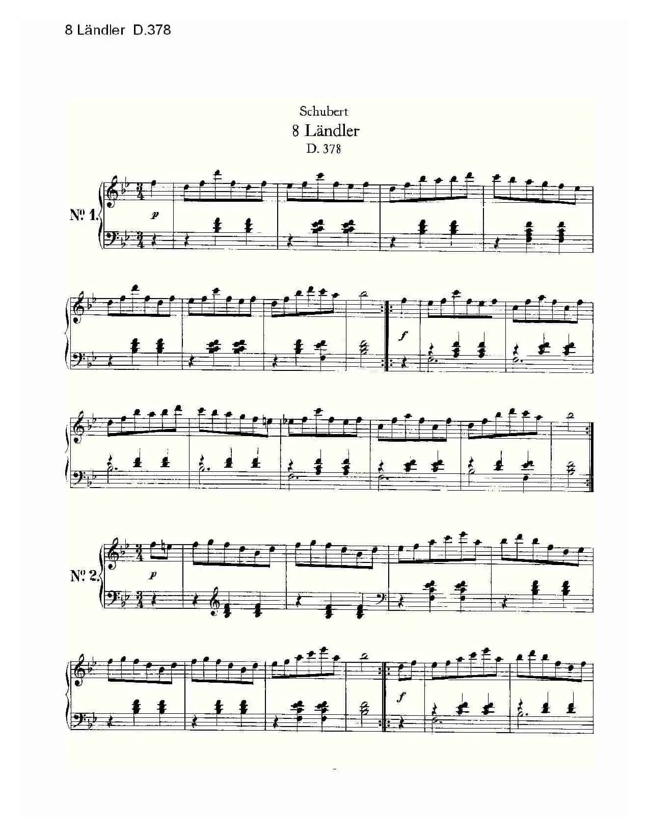 8 Ländler D.378