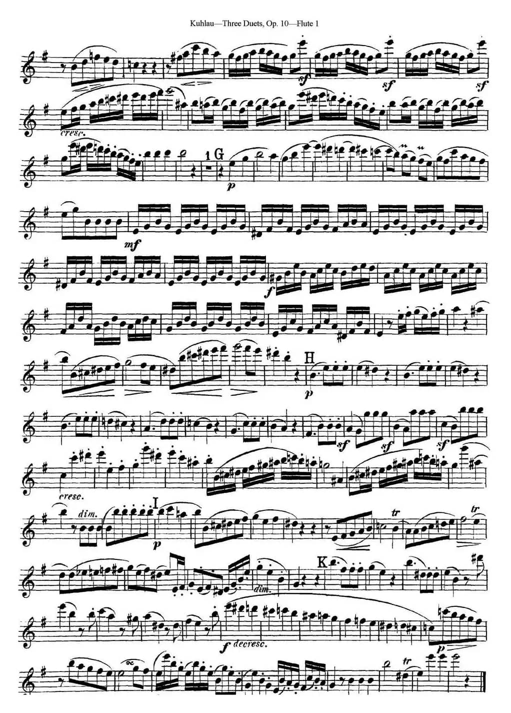 库劳长笛二重奏练习曲Op.10——Flute 1（No.1）