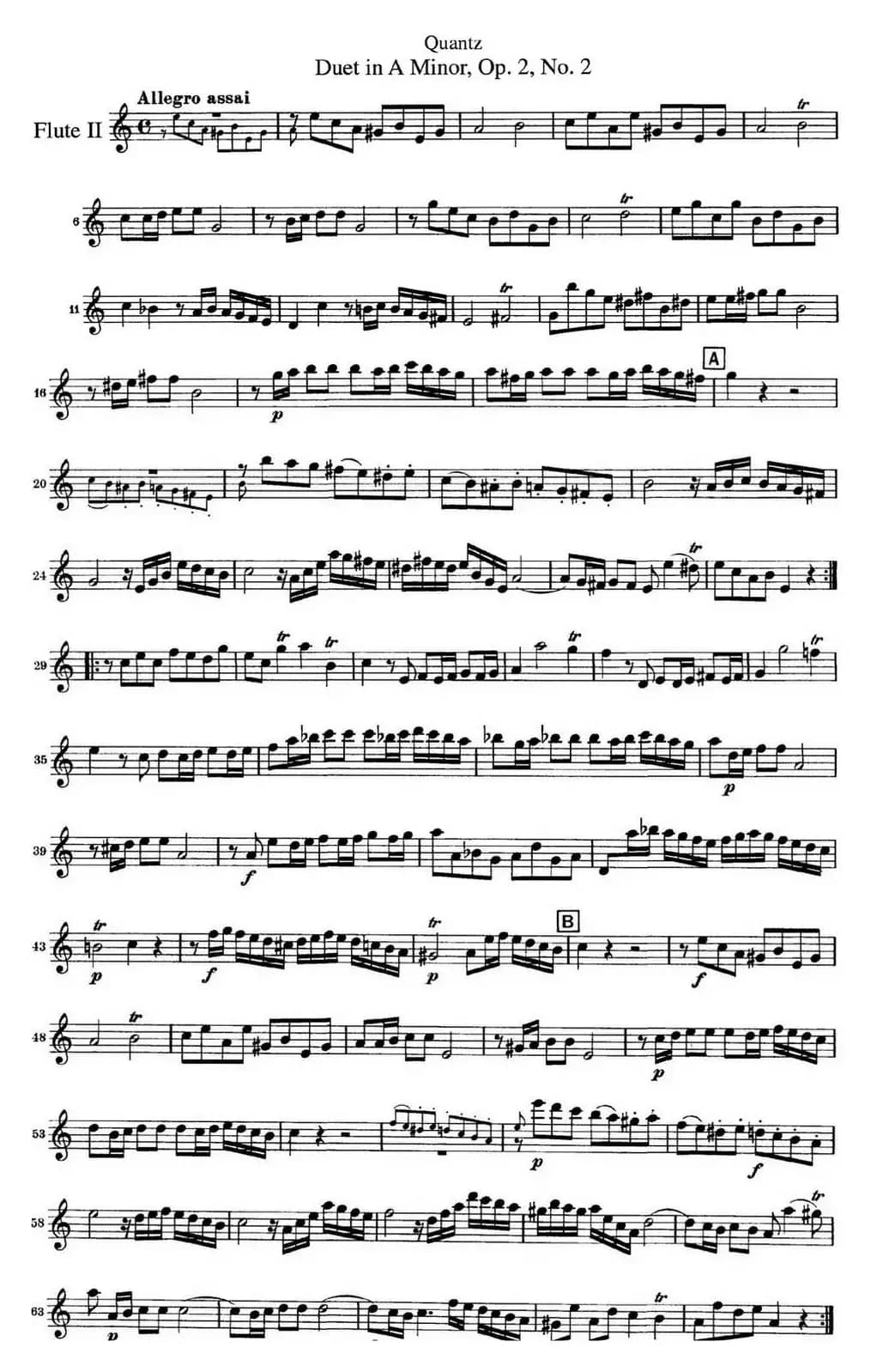 匡茨G大调长笛二重奏Op.2——Flute 2（No.2）