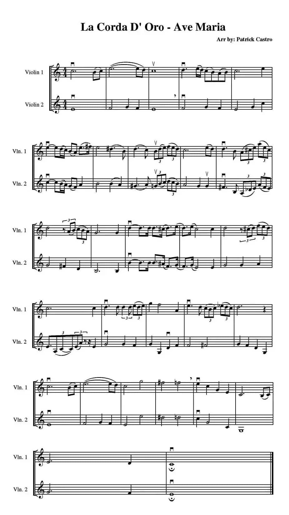 La Corda D' Oro - Ave Maria（金弦月下合奏的《圣母颂》）