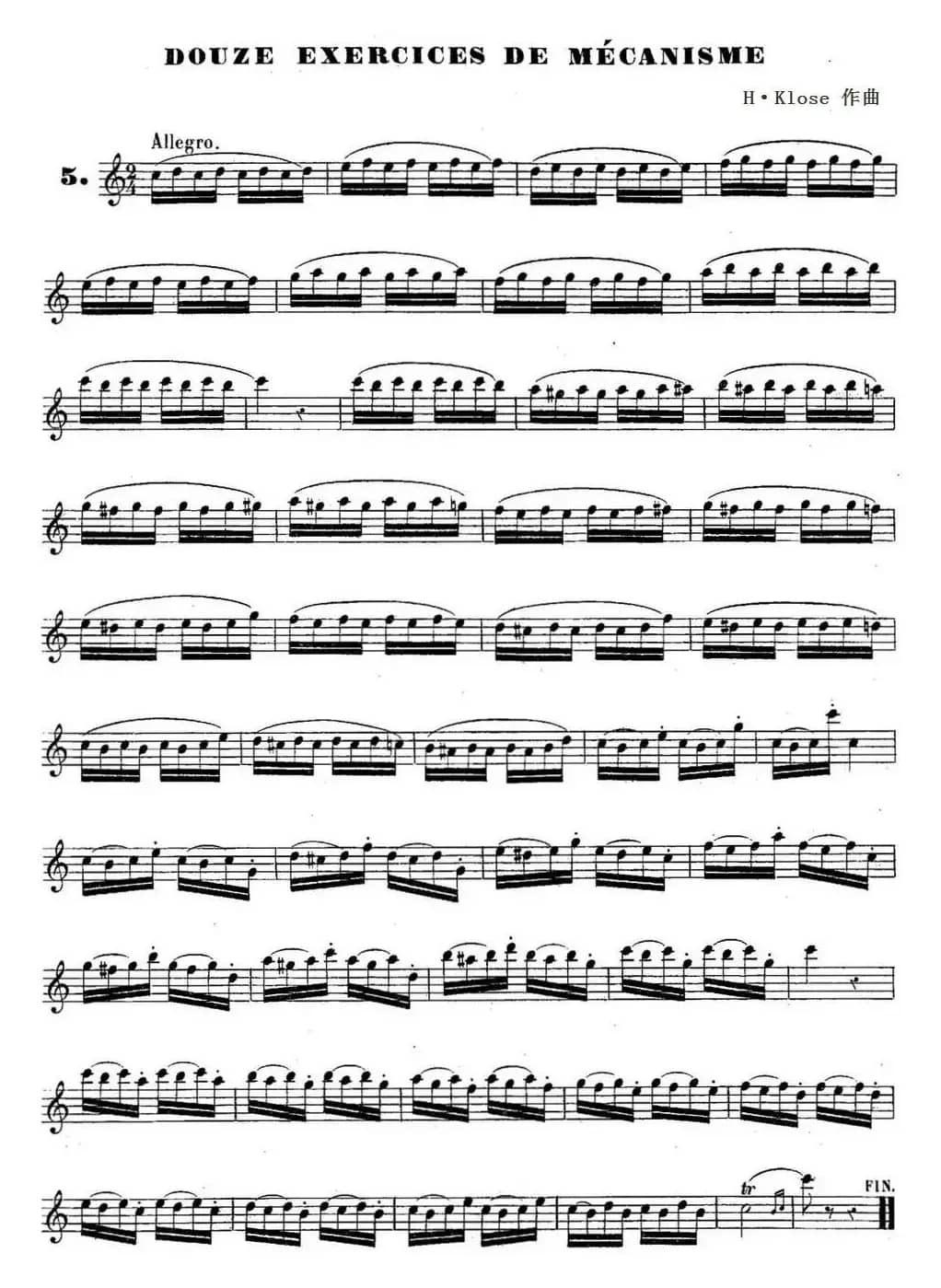 H·Klose练习曲（douze exercices de mecanisme—5）