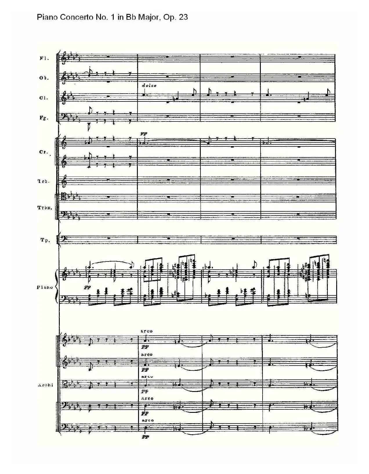 Bb大调第一钢琴协奏曲,Op.23第二乐章