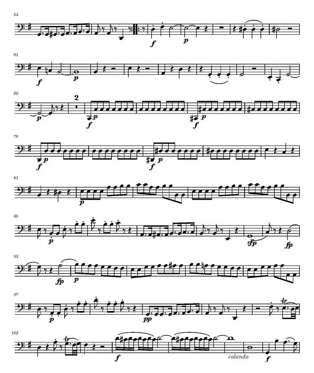 String Quartet KV.387（弦乐四重奏大提琴分谱）