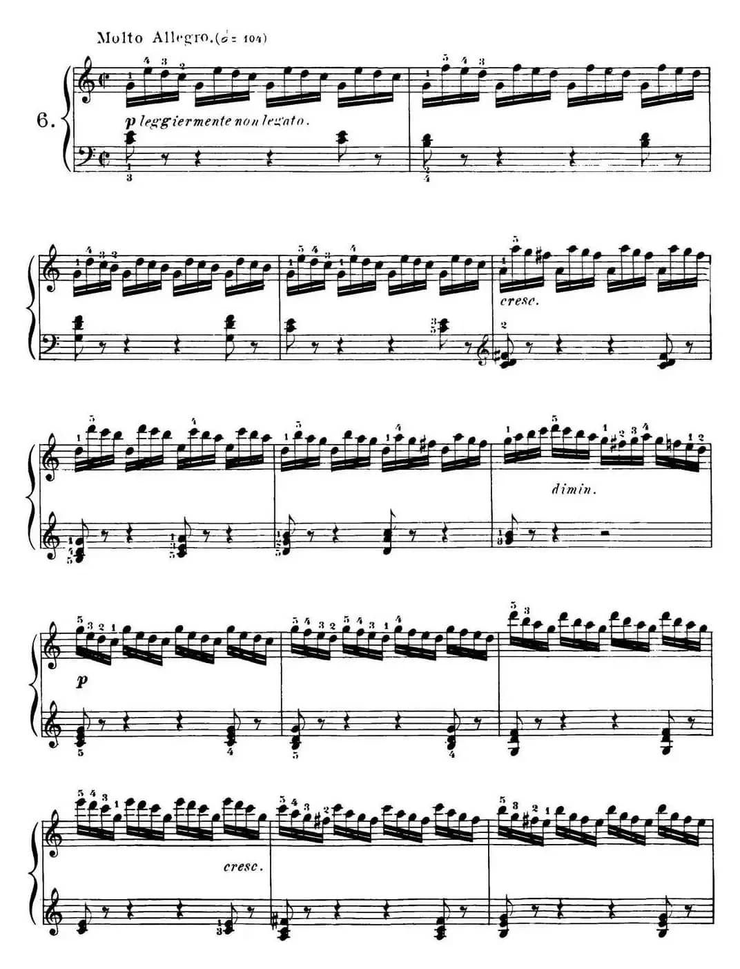 40首车尔尼Op.299钢琴快速练习曲（NO.6）