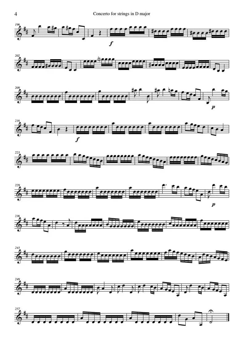 Concerto for strings in D Major（RV121、Violin Ⅱ分谱）