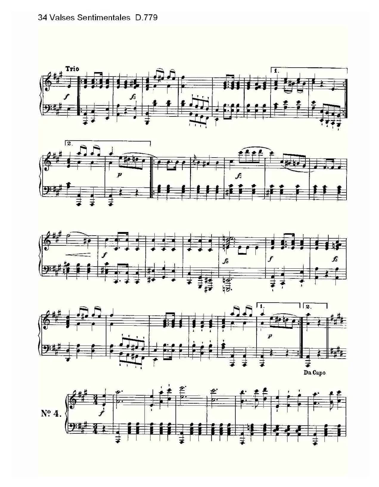 34 Valses Sentimentales D.779（34 伤感圆舞曲 D.779）
