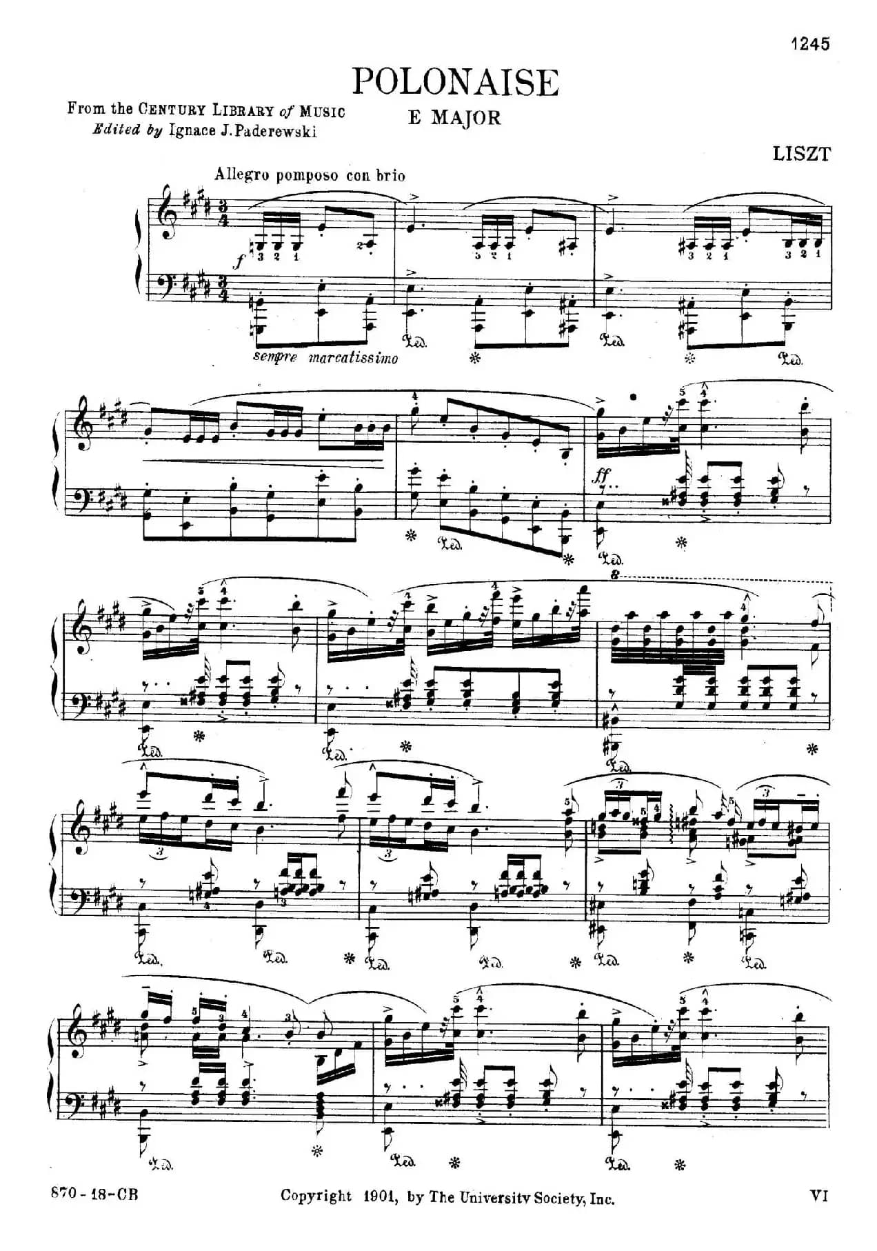 Two Polonaises S.223（2首波洛奈兹舞曲·E大调）