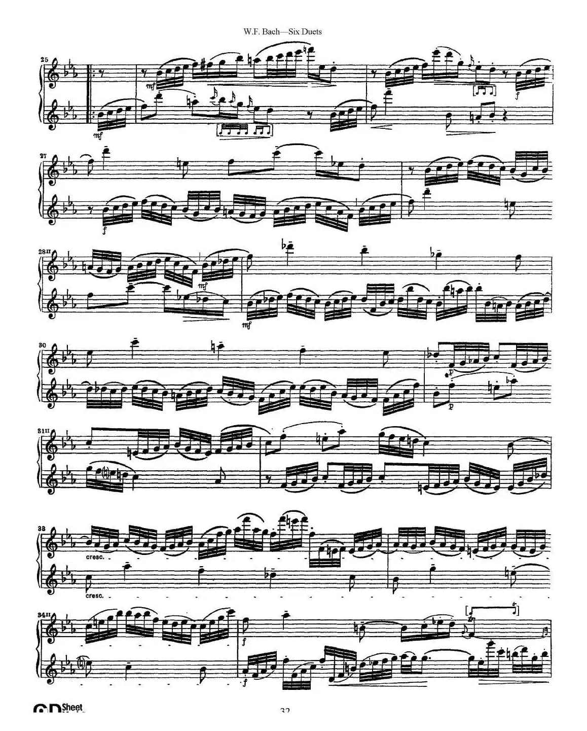 W.F.巴赫—六首二重奏练习曲（5）