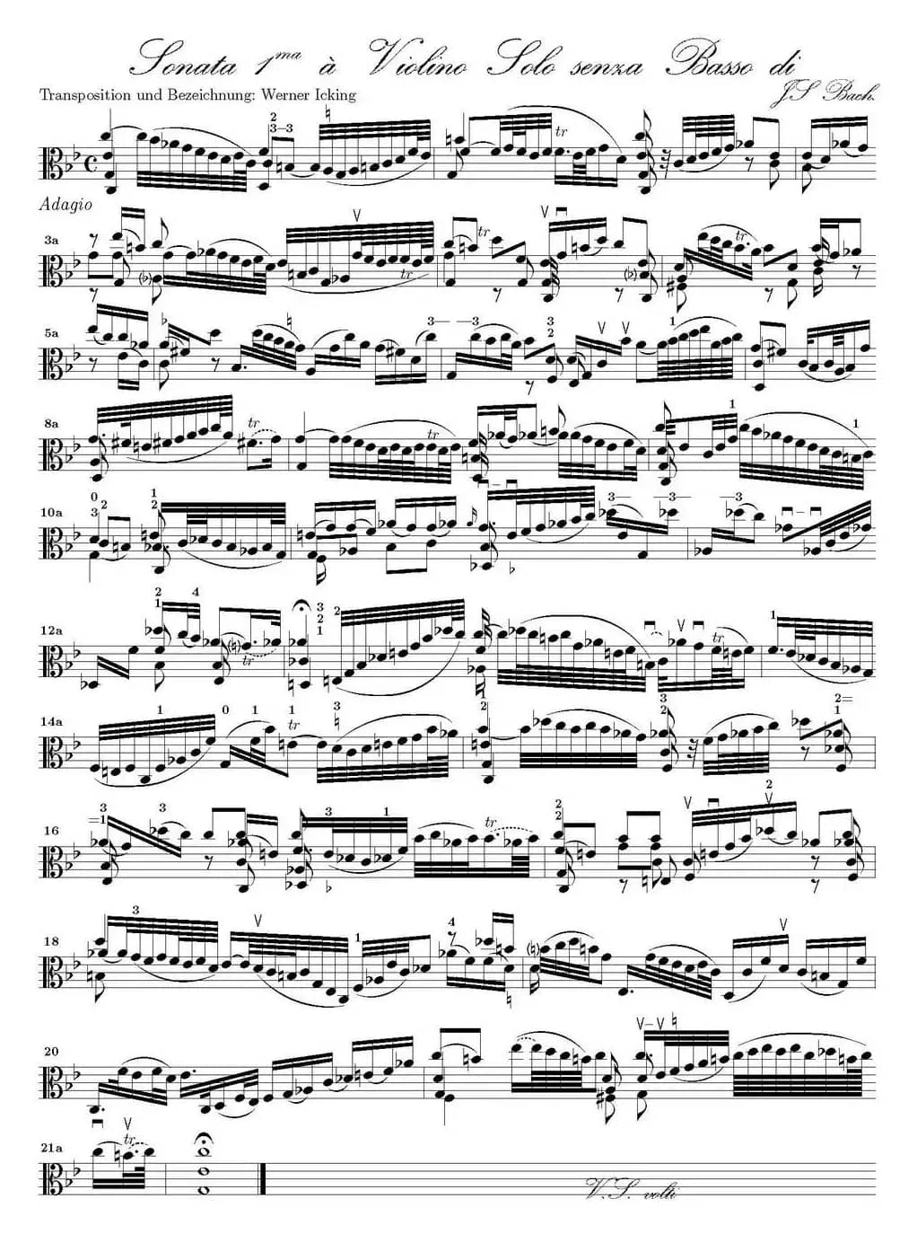 Bach Sonata BWV1001（无伴奏小提琴组曲）