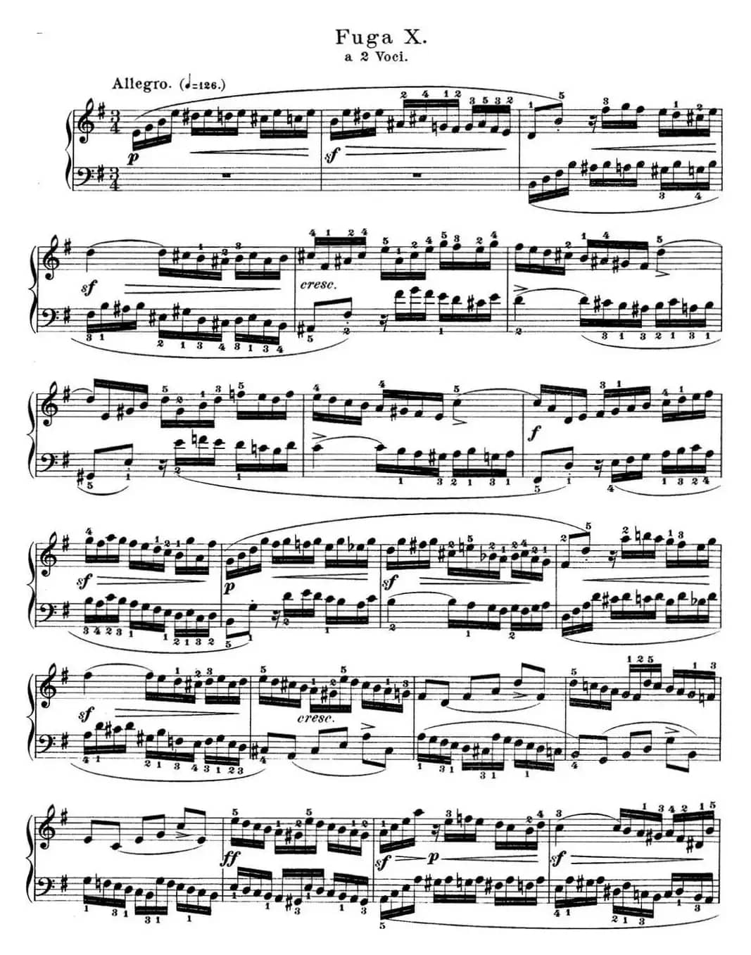 巴赫《平均律钢琴曲集·第一卷》之赋格曲（NO.10）