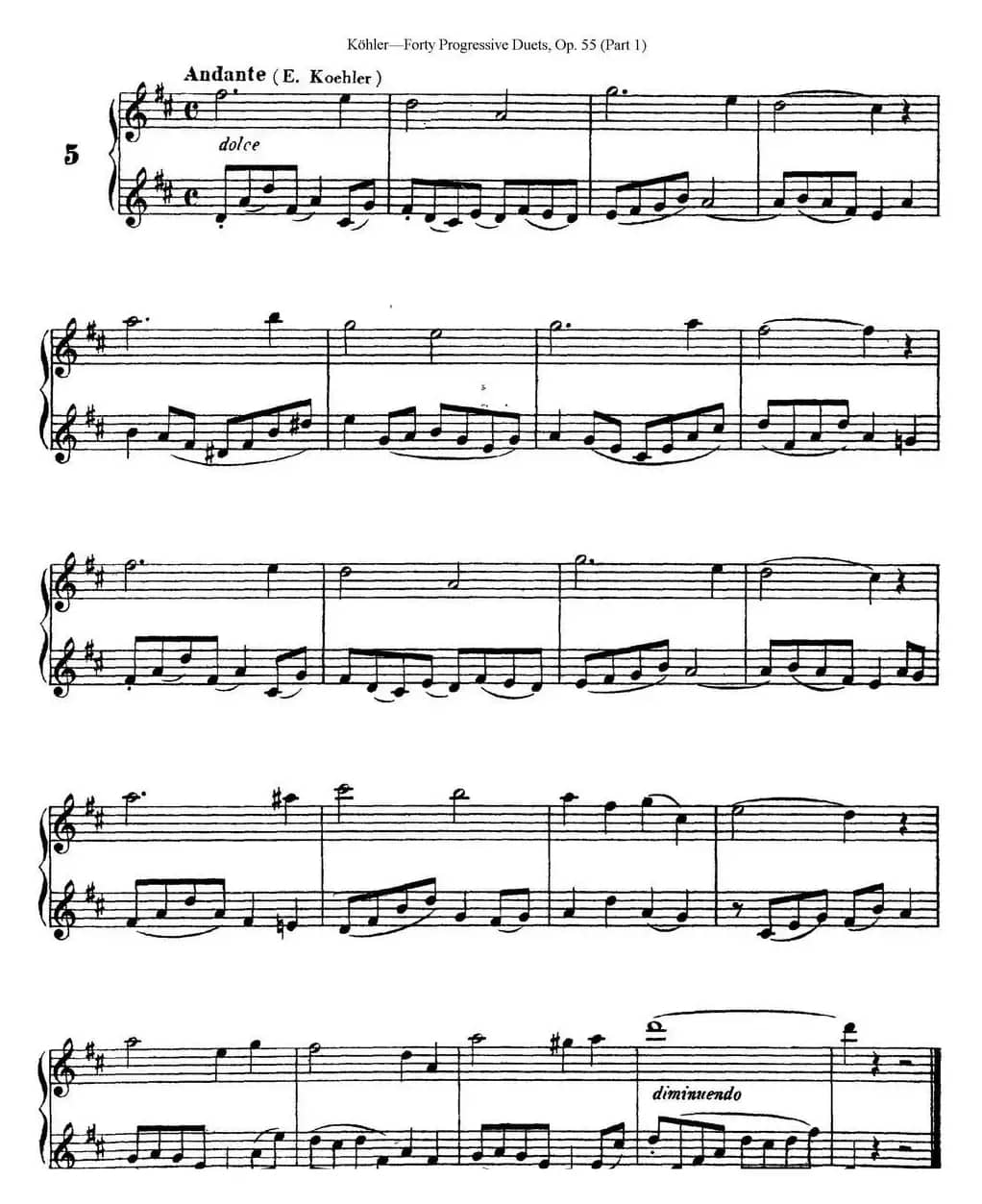 柯勒40首长笛提高练习曲OP.55（NO.5）