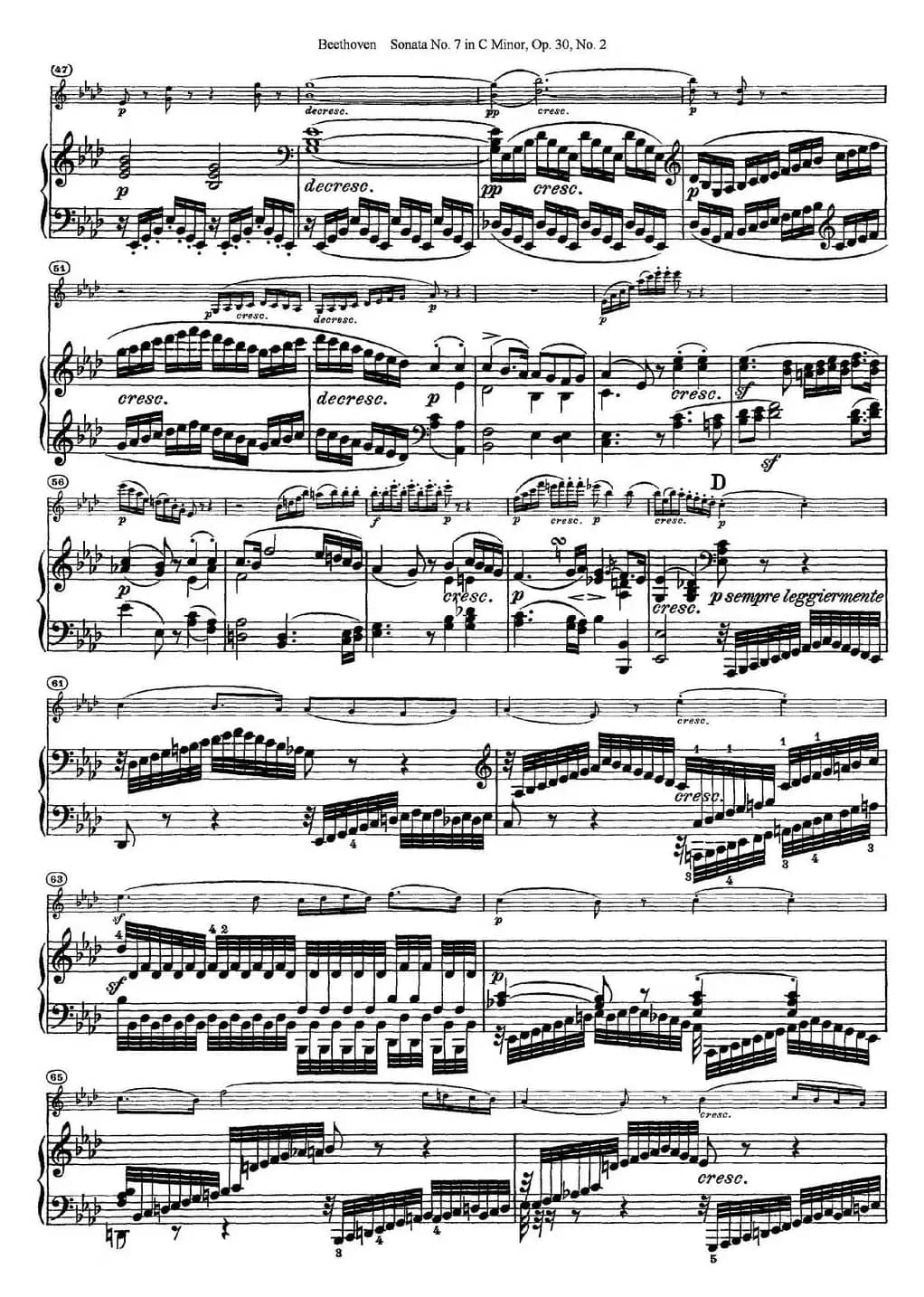 Violin Sonata No.7 in C Minor Op.30 No.2（小提琴+钢琴伴奏）