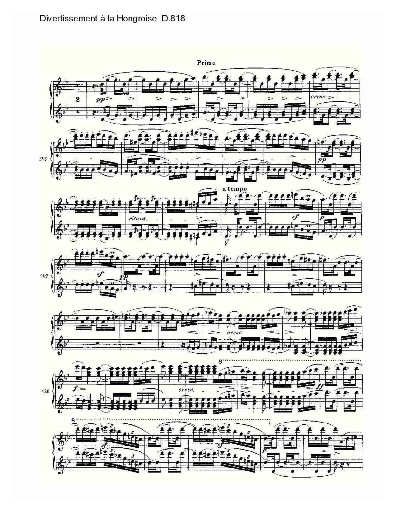 Divertissement à la Hongroise D.818