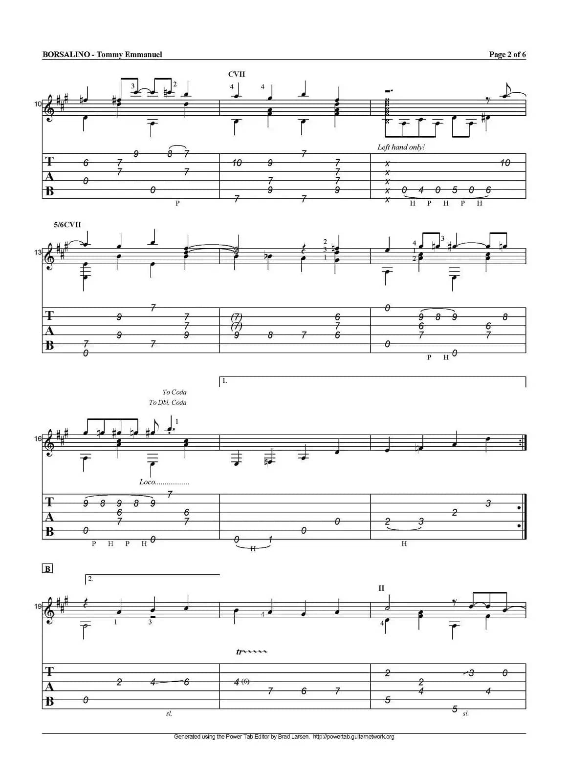 tommy emmanuel：borsalino（指弹吉他）