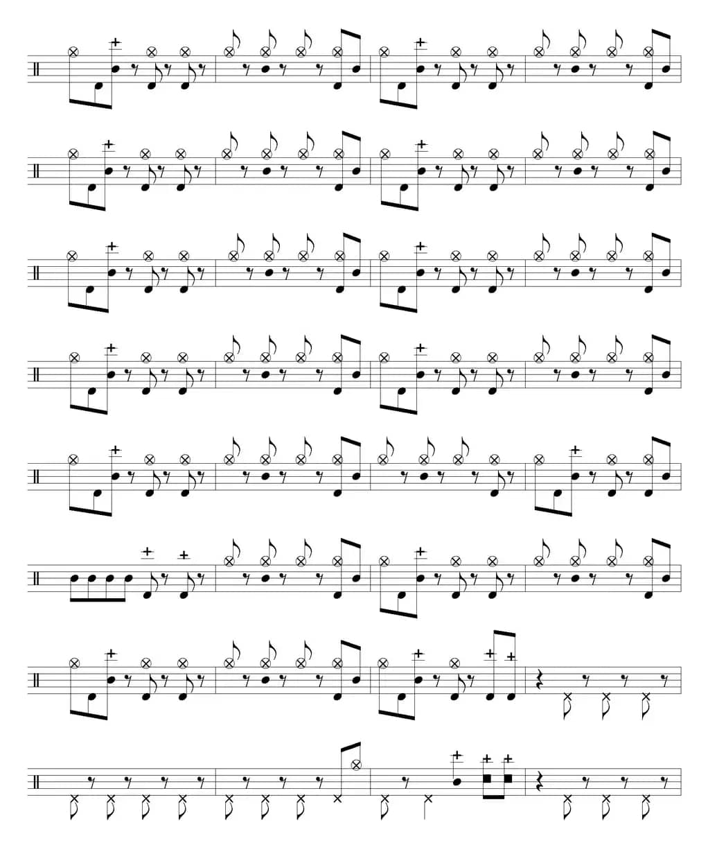 爵士鼓谱：Black Sabbath - War pigs