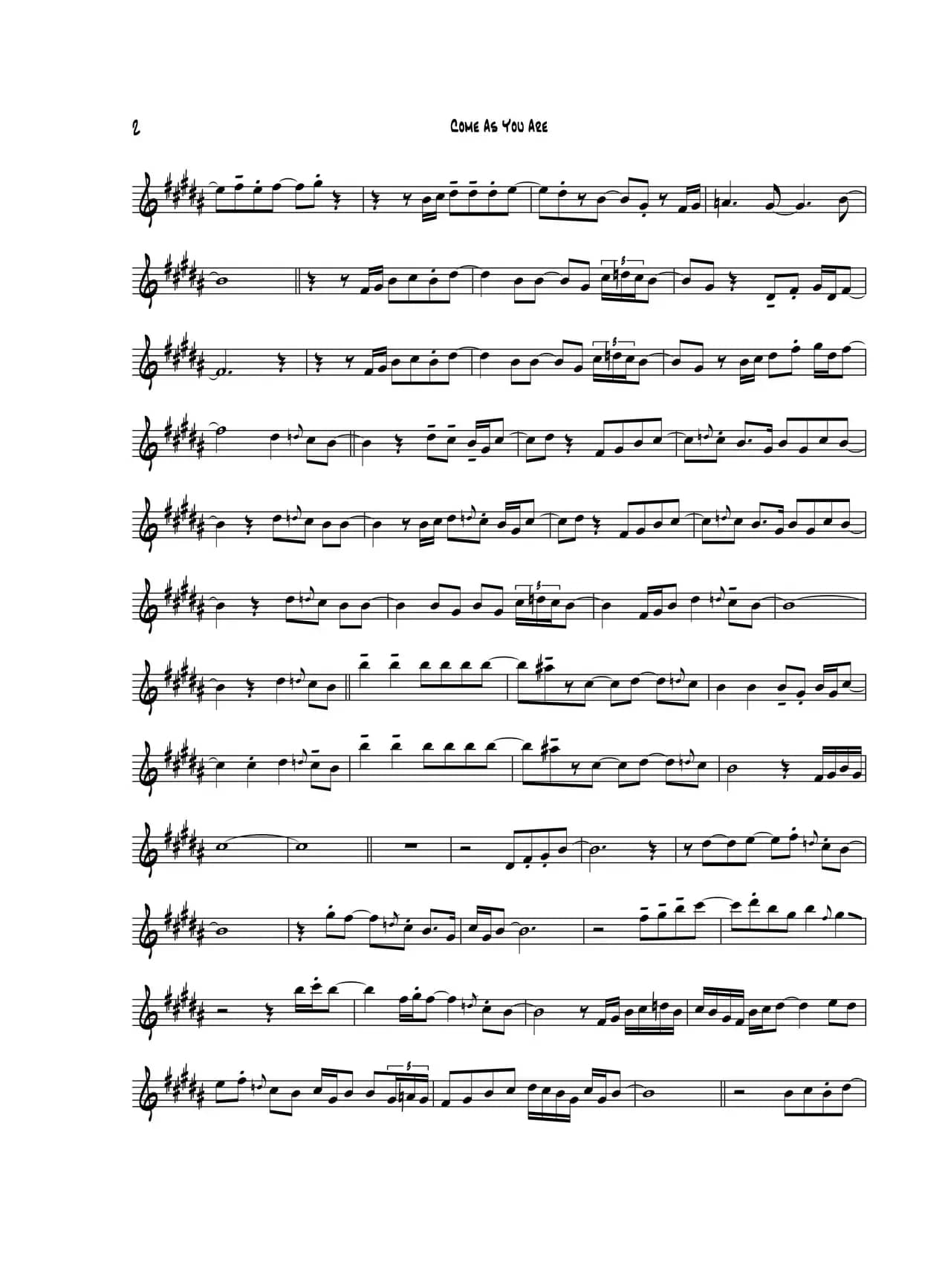 Come As You Are（中音萨克斯）