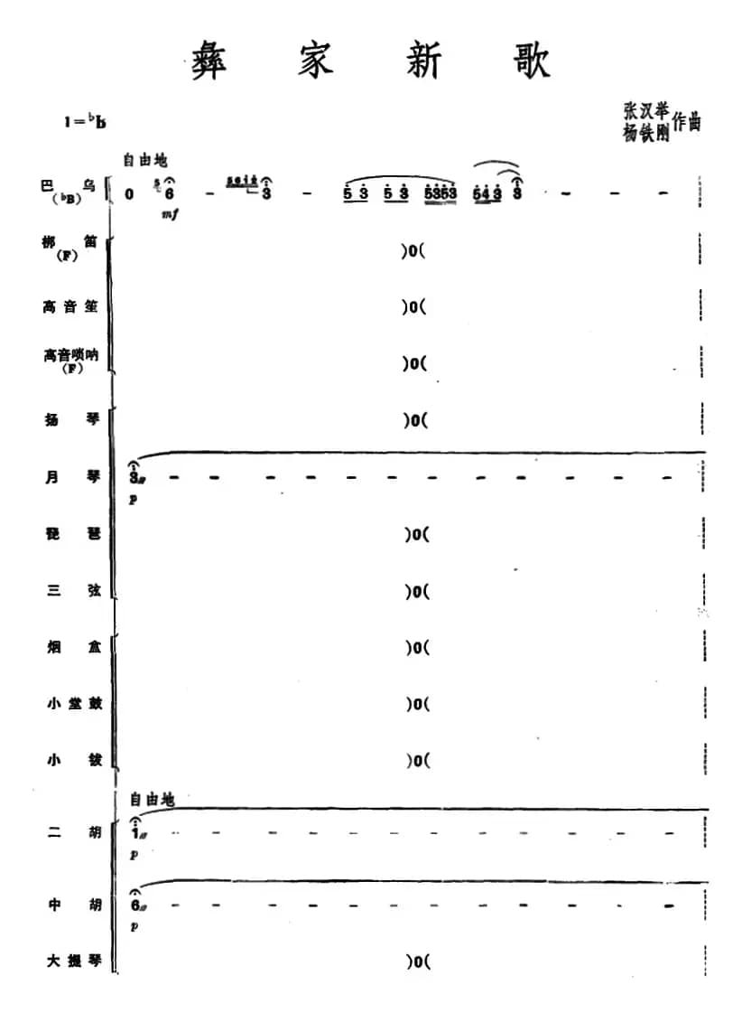 彝家新歌（民乐合奏总谱）