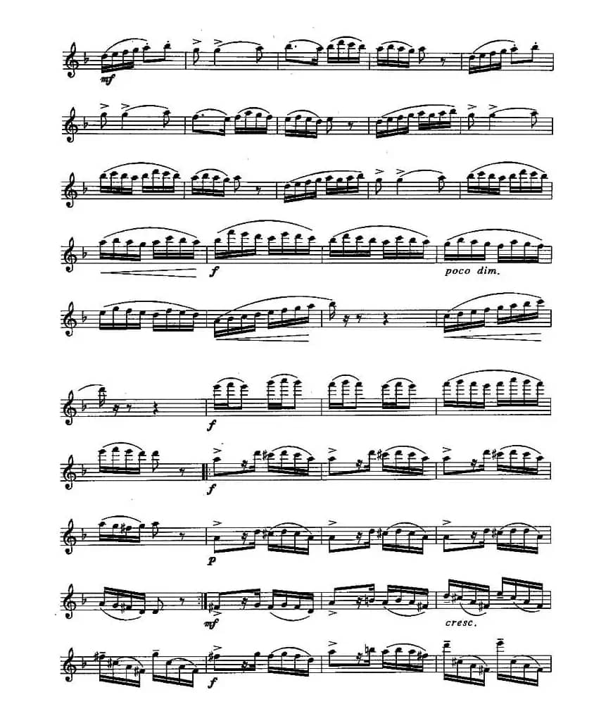 长笛九级考级曲谱（第三部分）