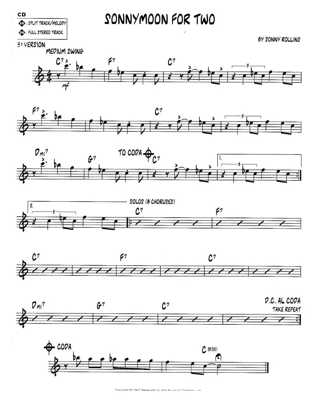 SONNYMOON FOR TWO（jazz系列萨克斯谱）