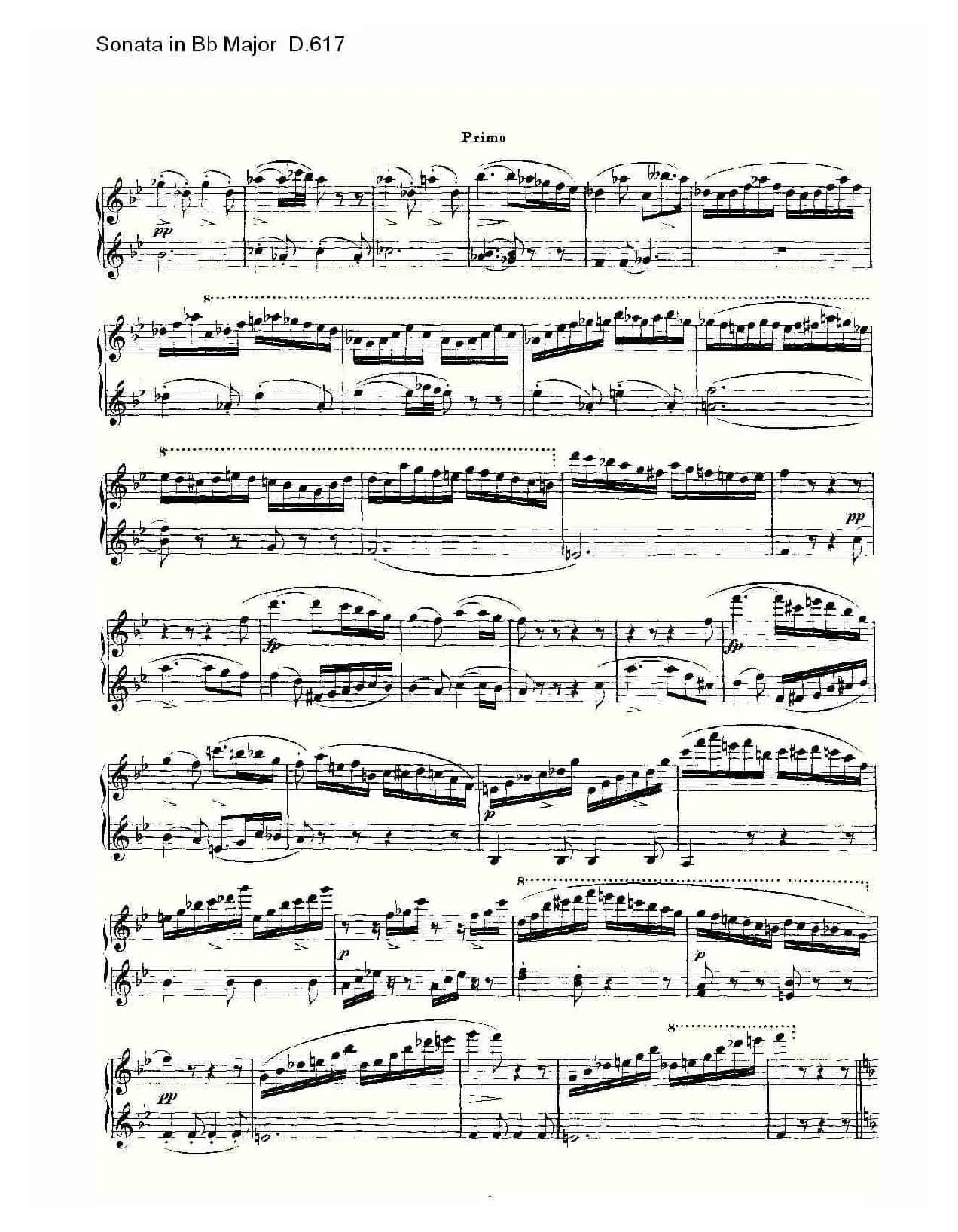 Sonata in Bb Major D.617(Bb大调奏鸣曲 D.617)