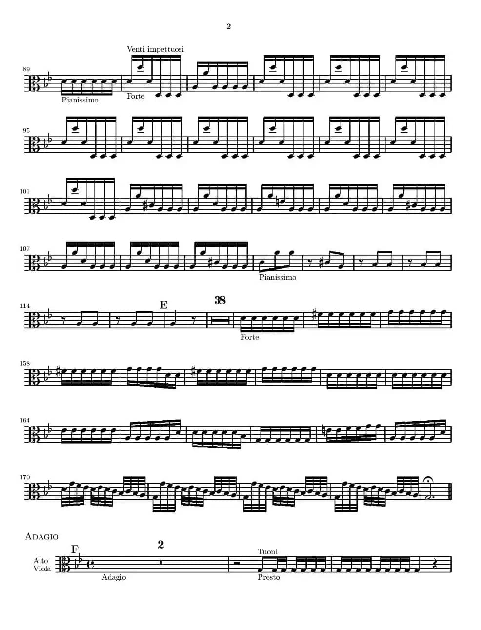 维瓦尔第“四季套曲”之夏（中提琴谱）