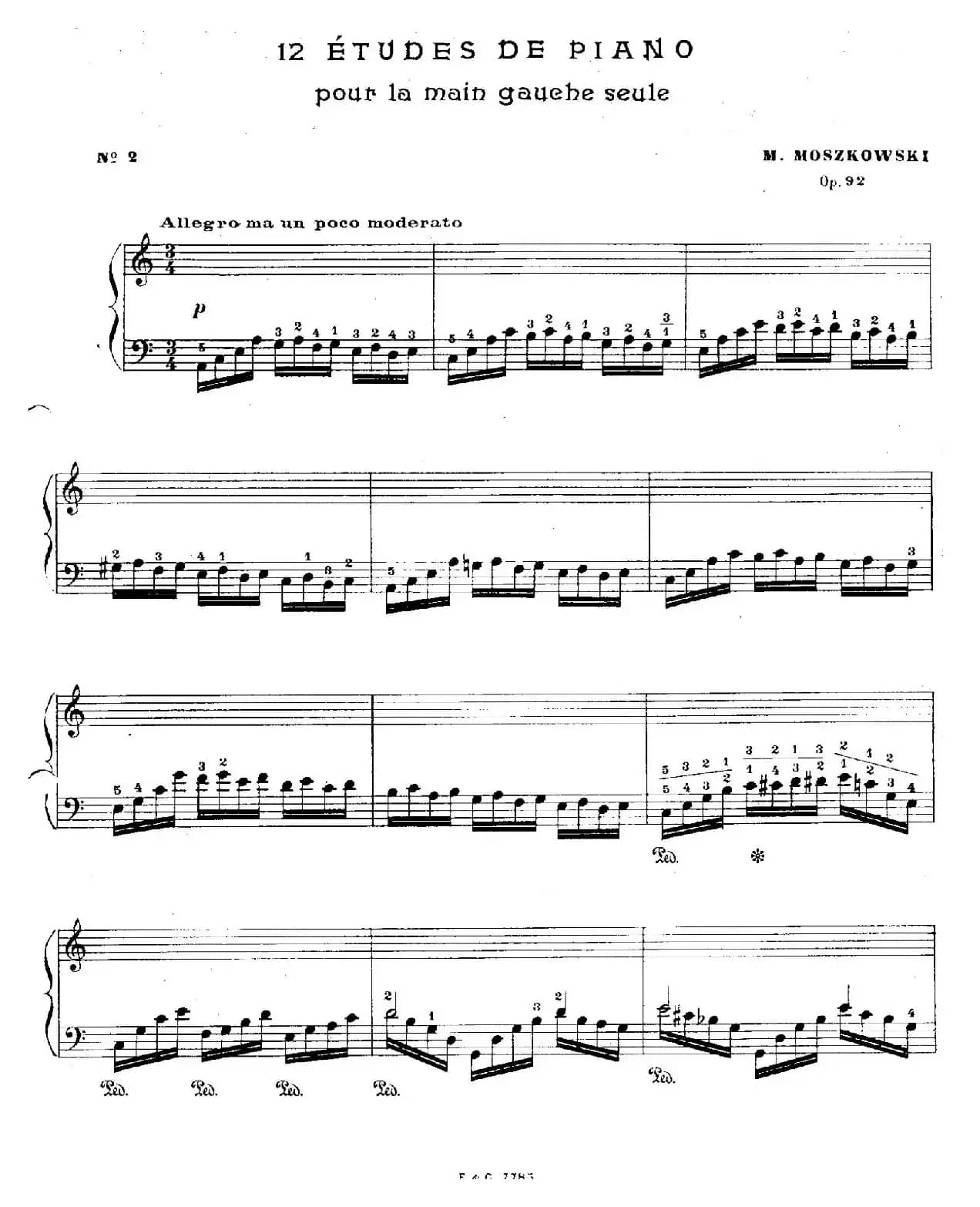 12 Etudes For The Left Hand Op.92 No.2（12首为左手而作的钢琴练习曲）