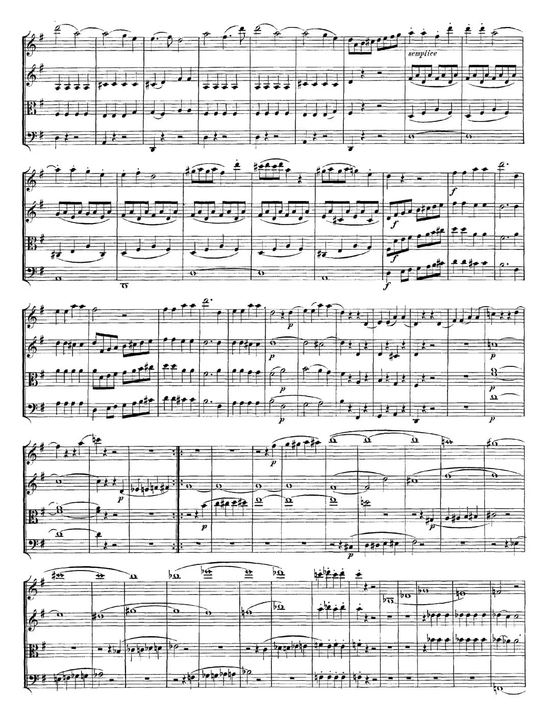 Mozart《Quartet No.14 in G Major,K.387》（总谱）