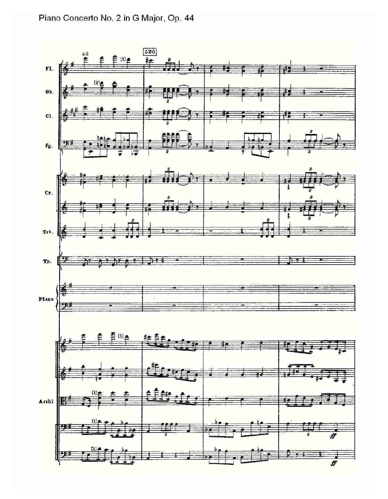 G大调第二钢琴协奏曲, Op.44第一乐章（二）