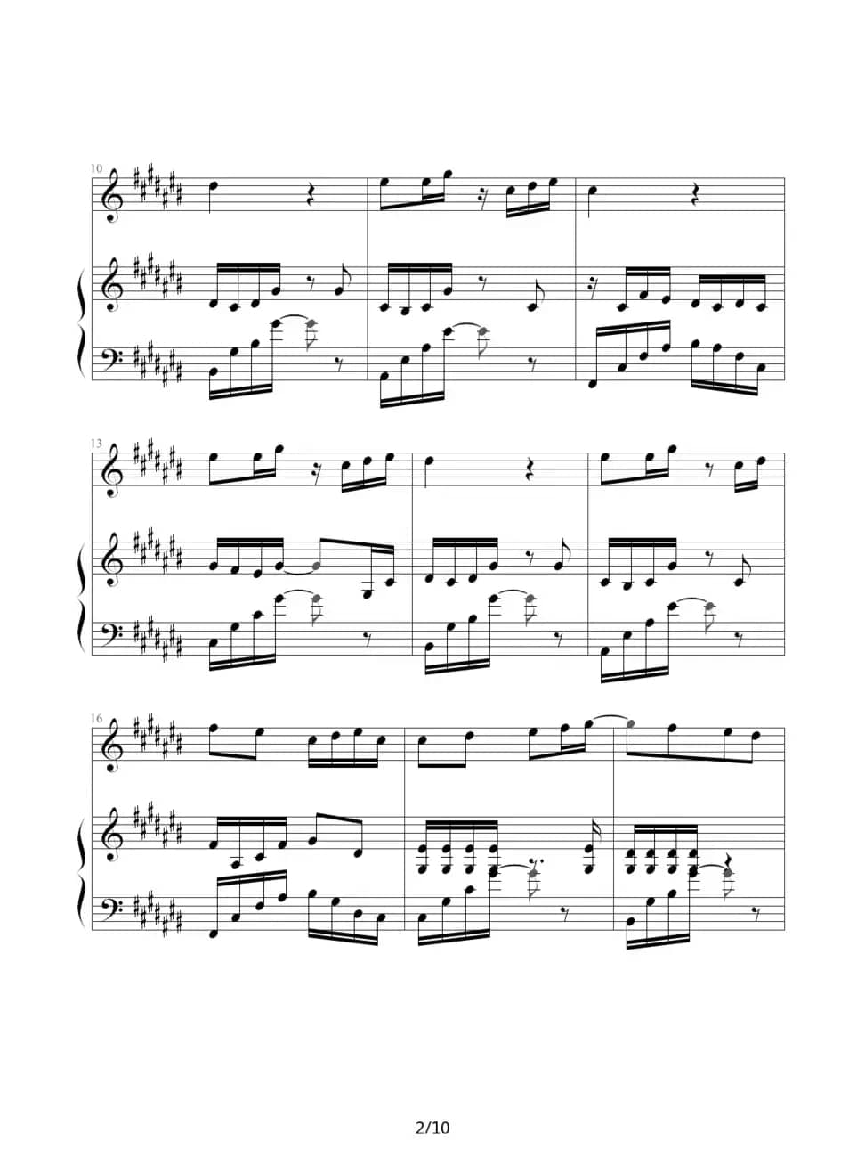 香水百合（钢琴伴奏谱）