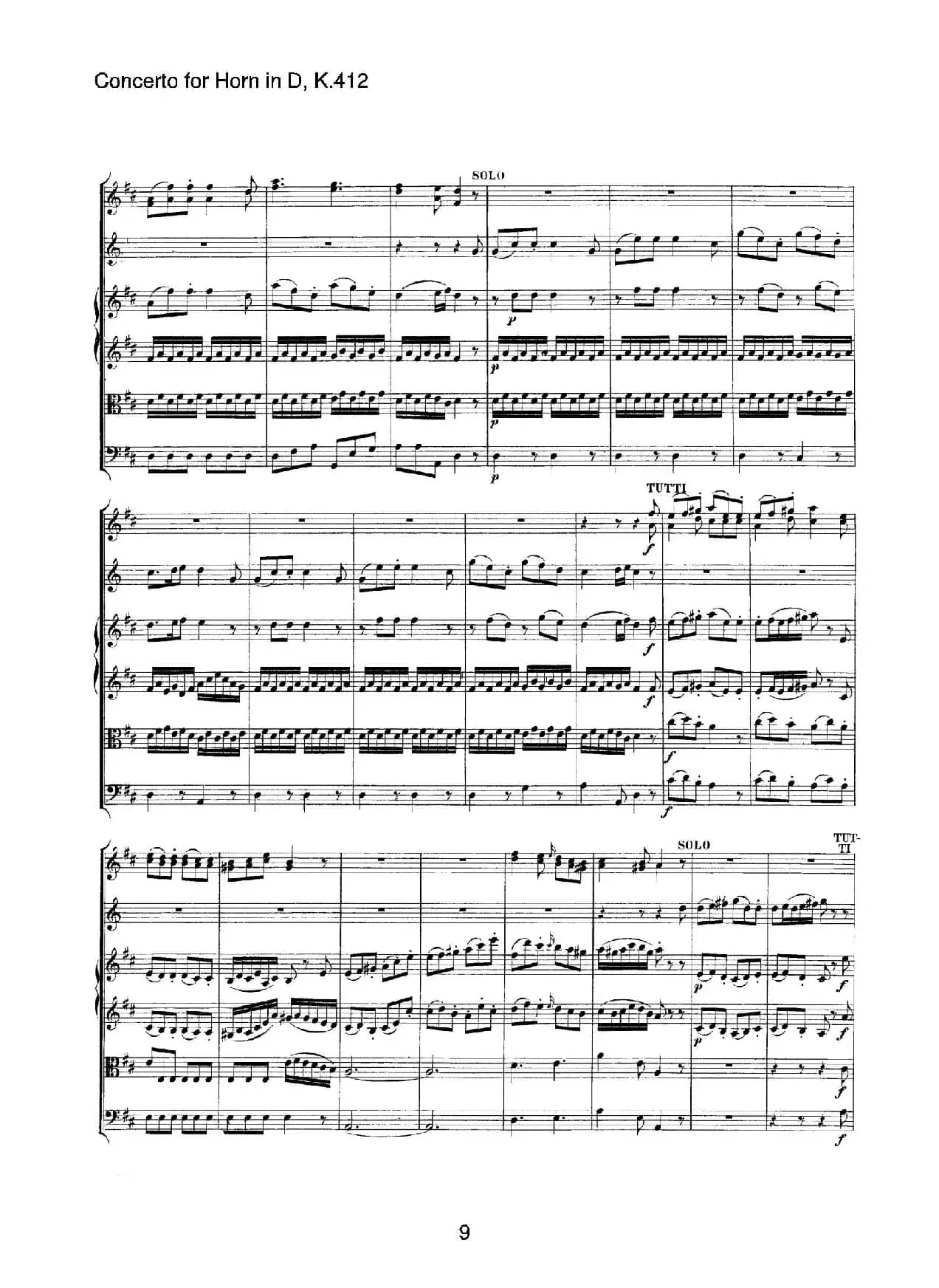 Concerto for Horn in D，K.412（D大调第一圆号协奏曲K412号作品）