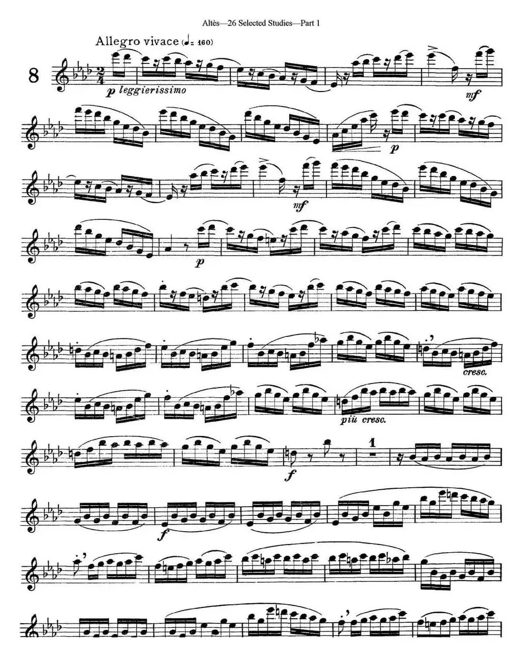 阿尔泰斯26首精选长笛练习曲（NO.8）